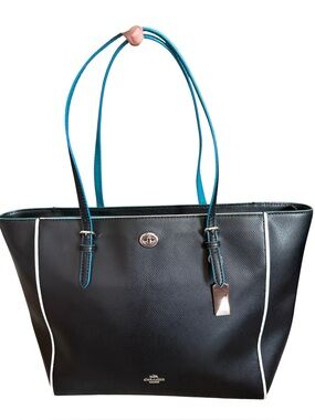 Coach | Bags | Coach F54758 Large Black Perry Leather Totelaptop